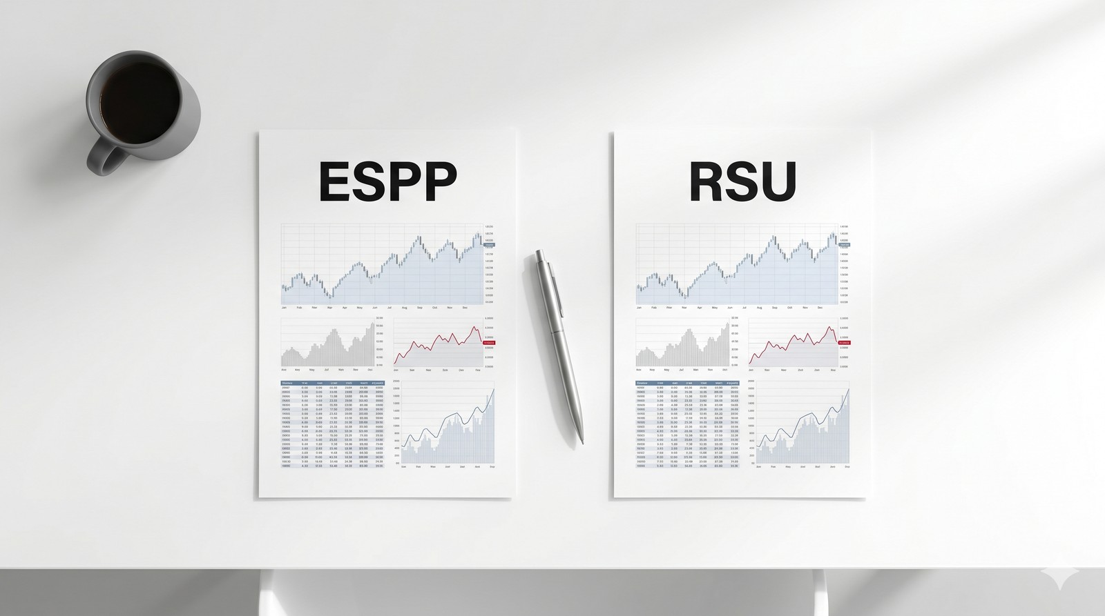 השוואה ויזואלית בין RSU ל-ESPP — שני סוגי תגמול הוני לעובדי הייטק